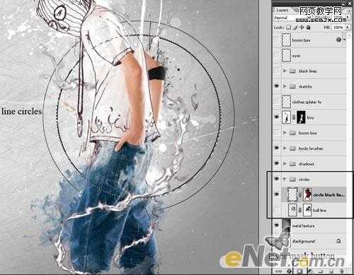 ‘Photoshop将牛仔裤帅哥制作出手绘草图特效‘