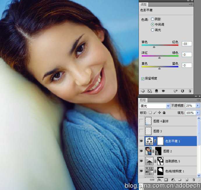 ‘Photoshop快速还原室内人像的自然色彩