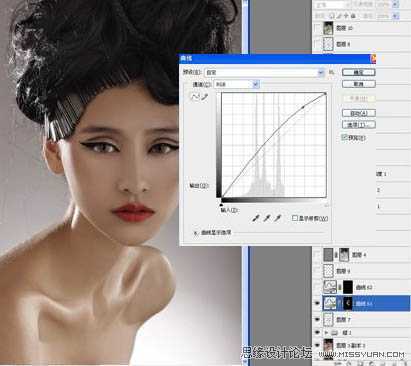 ‘Photoshop将给模特头像制作出精确美化及增强质感效果‘