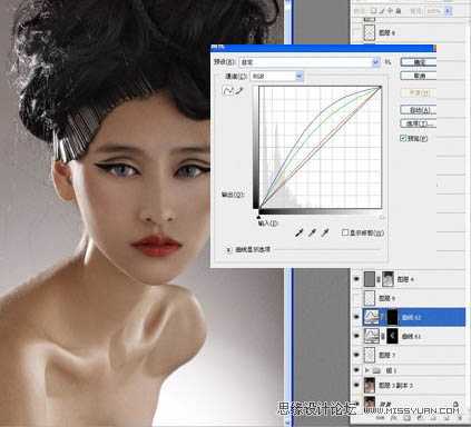 ‘Photoshop将给模特头像制作出精确美化及增强质感效果‘