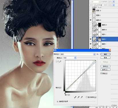 ‘Photoshop将给模特头像制作出精确美化及增强质感效果‘