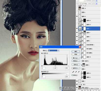 ‘Photoshop将给模特头像制作出精确美化及增强质感效果‘