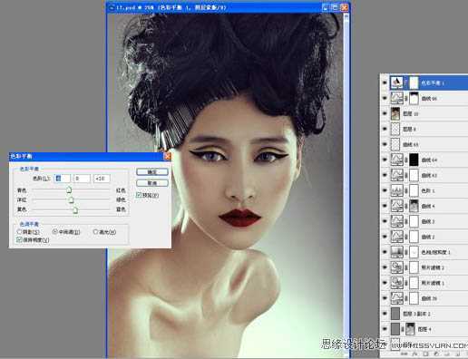 ‘Photoshop将给模特头像制作出精确美化及增强质感效果‘