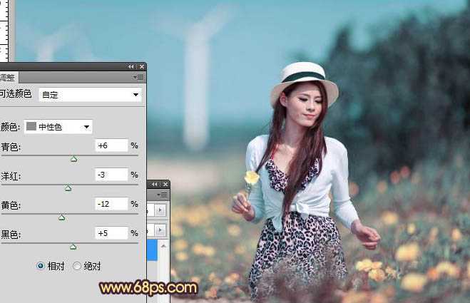 ‘Photoshop将外景美女图片调成漂亮的暖褐色‘