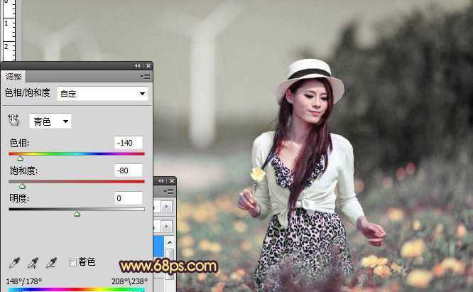 ‘Photoshop将外景美女图片调成漂亮的暖褐色‘