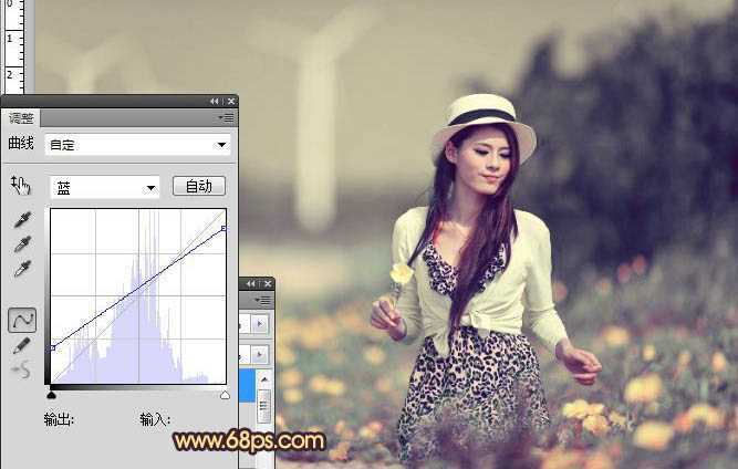 ‘Photoshop将外景美女图片调成漂亮的暖褐色‘