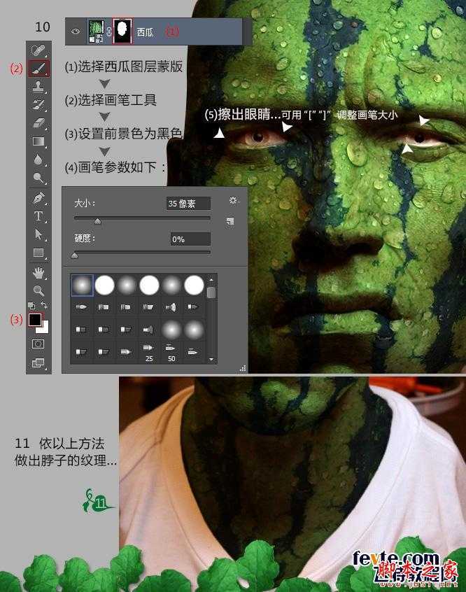 ‘photoshop快速合成制作有趣科幻的西瓜人‘
