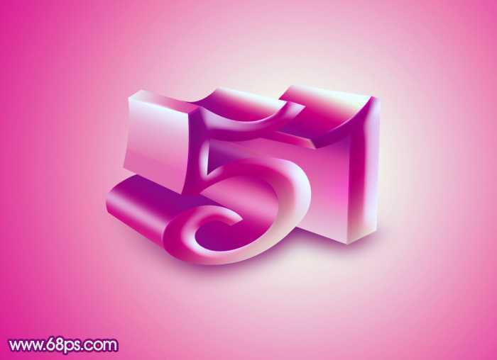 ‘Photoshop设计制作出紫色大气的51立体字‘