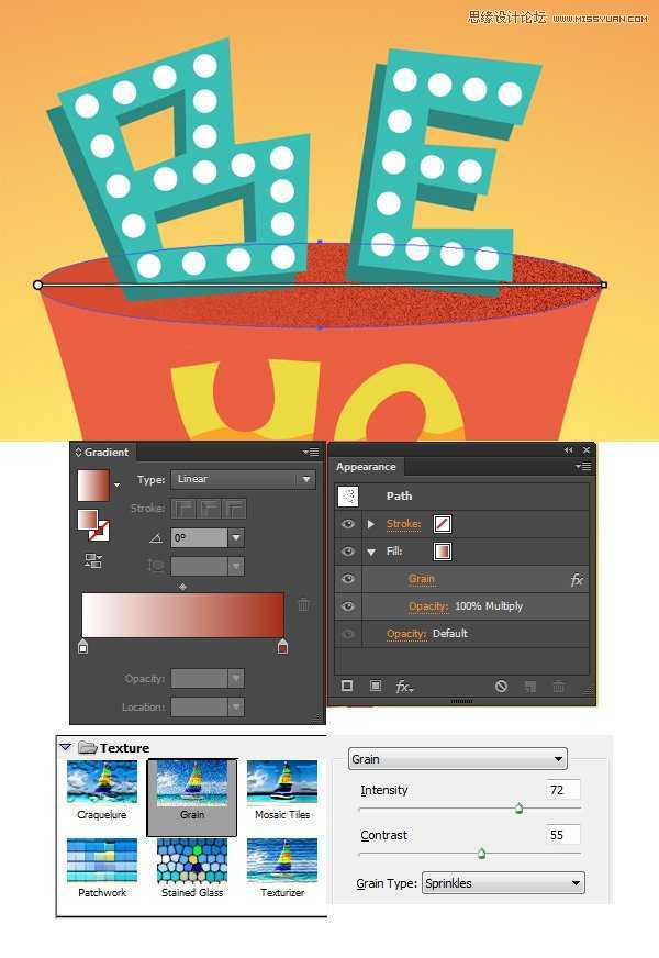 Illustrator绘制俏皮大胆的复古风格海报,PS教程,思缘教程网