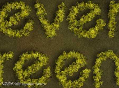 ‘photoshop利用画笔设计制作出梦幻漂亮的彩色花环艺术字‘