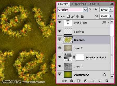 ‘photoshop利用画笔设计制作出梦幻漂亮的彩色花环艺术字‘