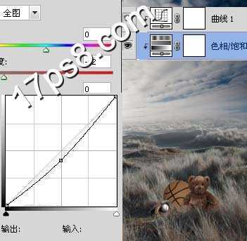 ‘photoshop合成行人在暗黑风格草地行走的场景‘