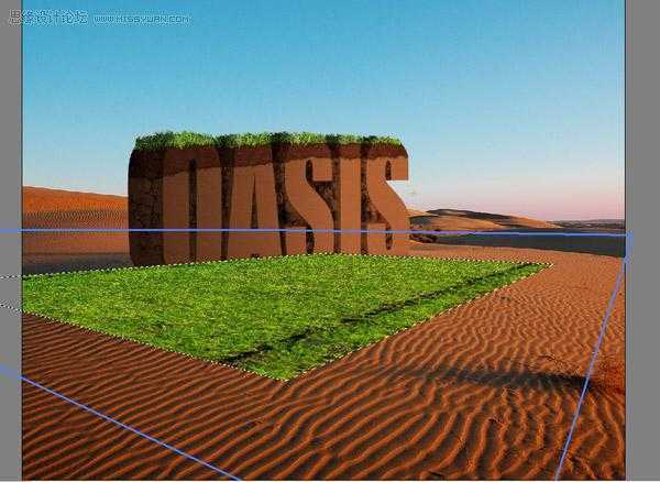 ‘Photoshop制作真实沙漠中三维文字场景‘