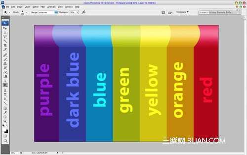 ‘Photoshop打造漂亮的三维彩虹壁纸效果‘