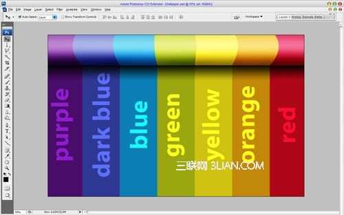 ‘Photoshop打造漂亮的三维彩虹壁纸效果‘