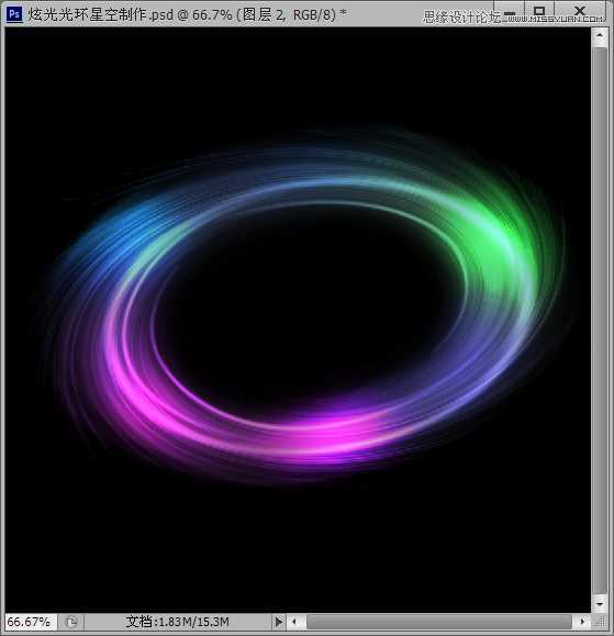 ‘Photoshop滤镜制作绚丽抽象的光环星空特效‘