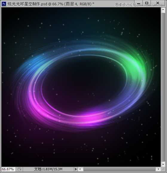‘Photoshop滤镜制作绚丽抽象的光环星空特效‘