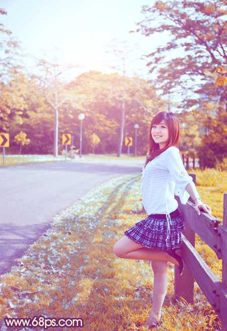 ‘Photoshop将夏季外景图片转成漂亮的秋季暖色效果‘