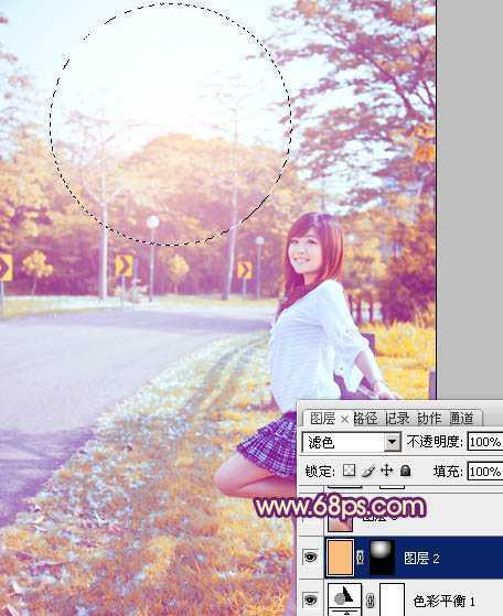 ‘Photoshop将夏季外景图片转成漂亮的秋季暖色效果‘