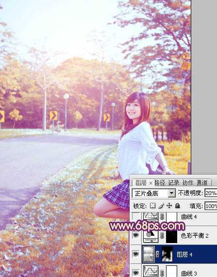 ‘Photoshop将夏季外景图片转成漂亮的秋季暖色效果‘