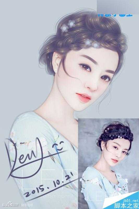 ‘Photoshop结合SAI手绘板将古典美女打造梦幻仿手绘照片效果‘