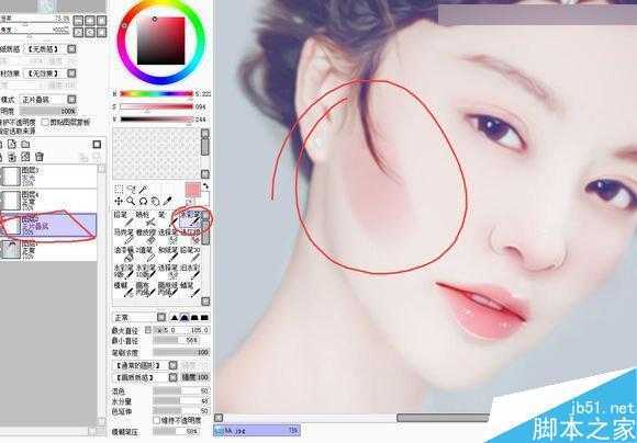 ‘Photoshop结合SAI手绘板将古典美女打造梦幻仿手绘照片效果‘
