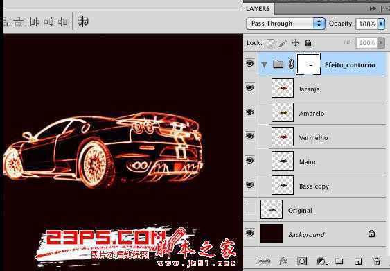 ‘PhotoShop设计打造出奔跑的火焰红色跑车特效‘