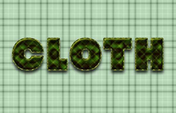 ‘photoshop利用图案及图层样式制作绿色格子布纹水晶字‘