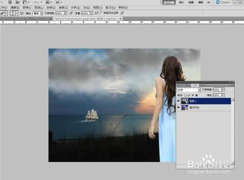 ‘PS合成女孩穿越时光隧道特效‘