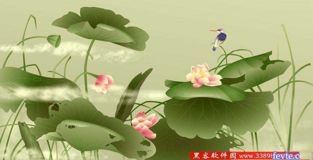 CorelDraw实例教程：打造清新荷花图,破洛洛