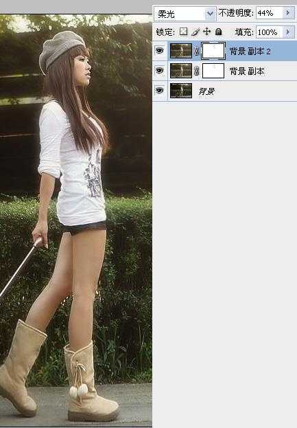 ‘Photoshop将外景人物图片调成甜美的夏日色彩‘