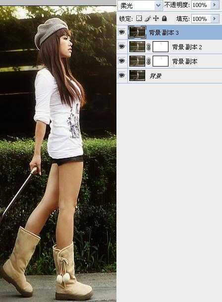 ‘Photoshop将外景人物图片调成甜美的夏日色彩‘