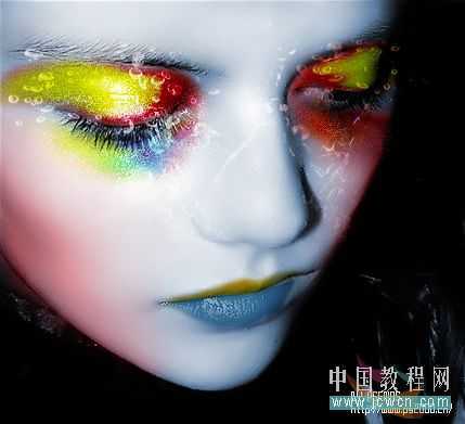 ‘Photoshop为美女脸部加上鲜艳的彩妆‘
