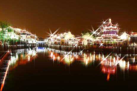 ‘photoshop简单给夜景图片加上星光效果‘