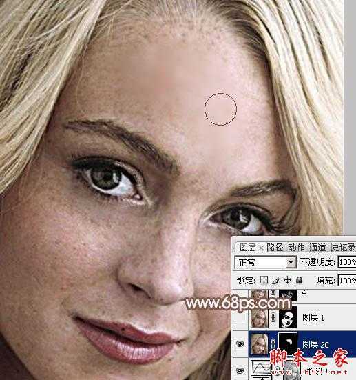 ‘photoshop利用高斯模糊滤镜将满脸雀斑人物光滑磨皮教程‘