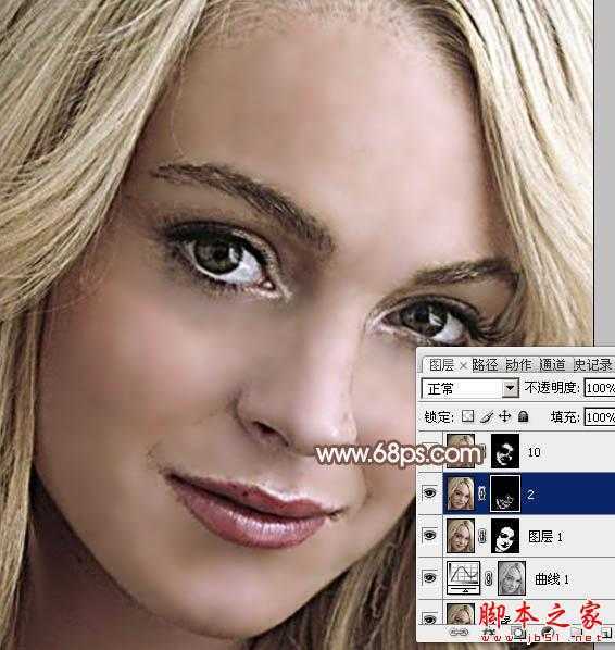 ‘photoshop利用高斯模糊滤镜将满脸雀斑人物光滑磨皮教程‘