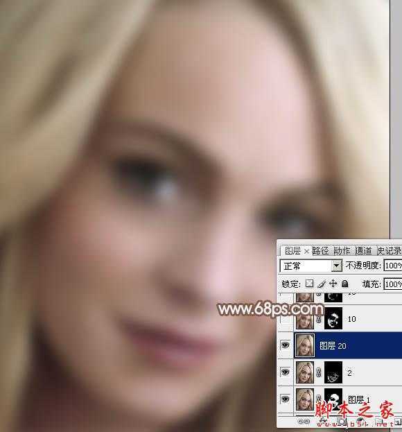 ‘photoshop利用高斯模糊滤镜将满脸雀斑人物光滑磨皮教程‘