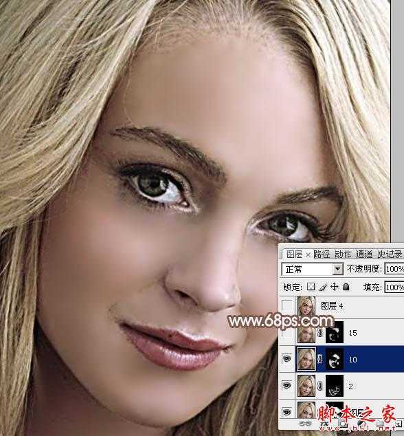 ‘photoshop利用高斯模糊滤镜将满脸雀斑人物光滑磨皮教程‘