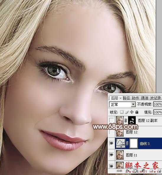 ‘photoshop利用高斯模糊滤镜将满脸雀斑人物光滑磨皮教程‘
