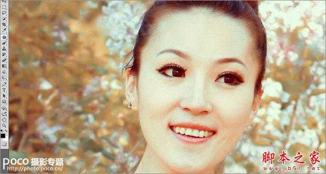 ‘Photoshop将美女图片调制出淡黄暖色调‘