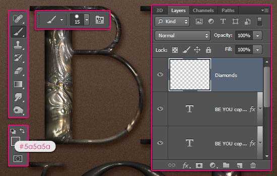 ‘Photoshop制作华丽的镶宝石金属字效果‘