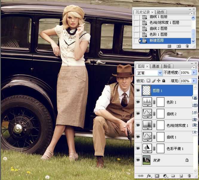 ‘Photoshop将人像照片调出复古的淡黄色效果‘