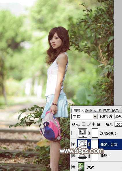 ‘Photoshop为外景人物图片打造柔美怀旧的古典褐色‘