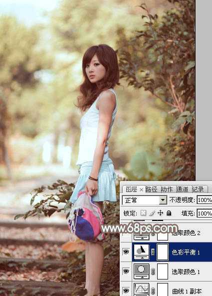 ‘Photoshop为外景人物图片打造柔美怀旧的古典褐色‘