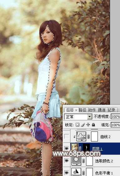 ‘Photoshop为外景人物图片打造柔美怀旧的古典褐色‘