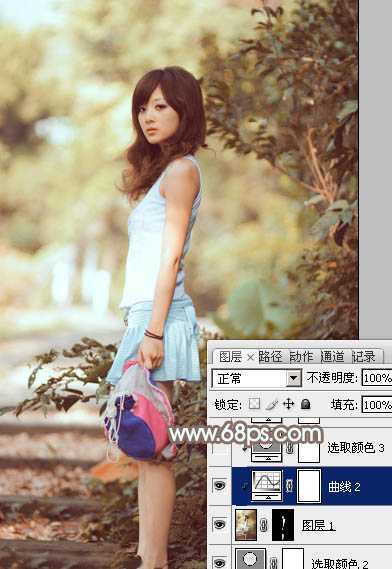 ‘Photoshop为外景人物图片打造柔美怀旧的古典褐色‘