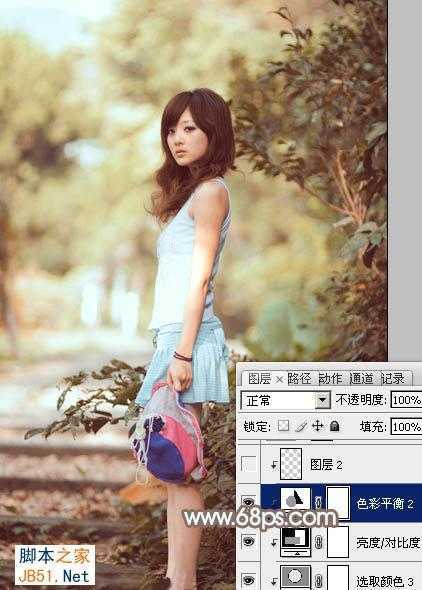 ‘Photoshop为外景人物图片打造柔美怀旧的古典褐色‘
