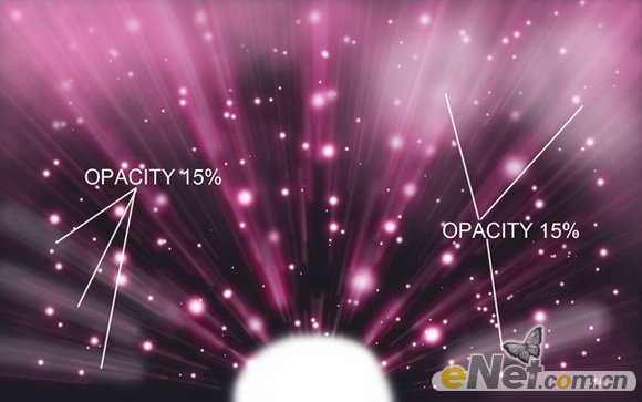 ‘photoshop利用画笔及滤镜打造出梦幻的紫色放射背景‘