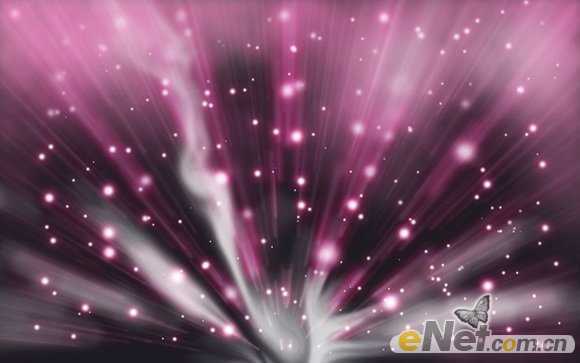 ‘photoshop利用画笔及滤镜打造出梦幻的紫色放射背景‘