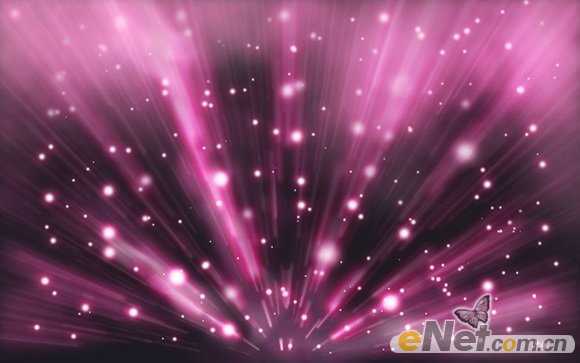 ‘photoshop利用画笔及滤镜打造出梦幻的紫色放射背景‘